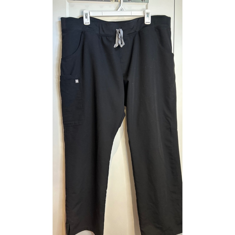 FIGS Kade Cargo Scrub Pants Black Technical Collection XXL T21004 Womens Large